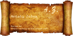 Antaly Zolna névjegykártya
